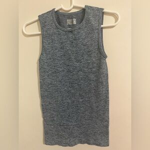 Athleta Blue Heathered Short Sleeve Top